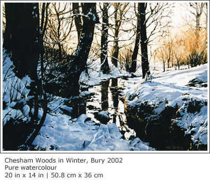 Peter Davey Watercolour - Chesham Woods in Winter