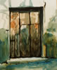 Shuttered Doorway, Vogue, Ardeche, France - 1993 Watercolour - 44 cm x 36 cm